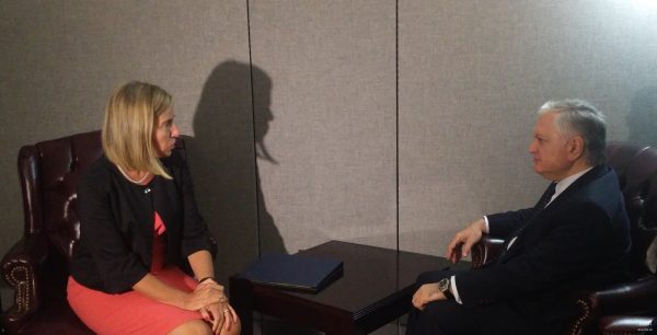 Էդվարդ Նալբանդյանը հանդիպել է ԵՄ բարձր ներկայացուցիչ Ֆեդերիկա Մոգերինիի հետ