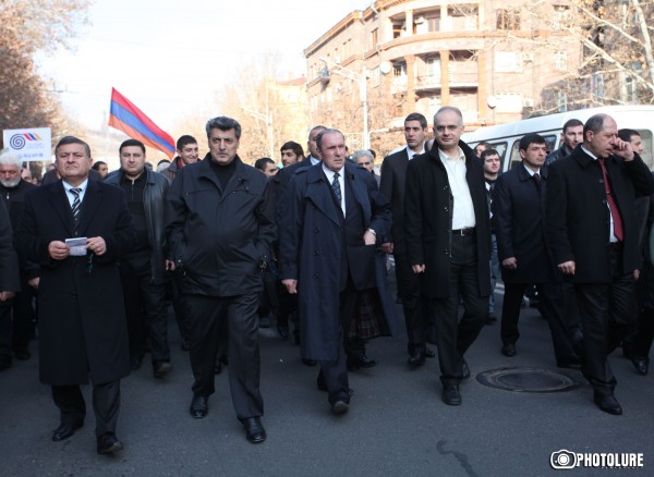 Armenian National Congress and Armenian People's Party hold a march.