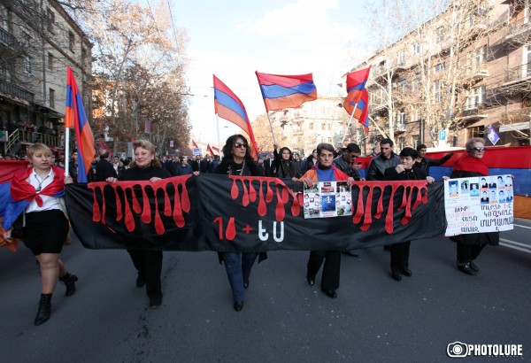 Armenian National Congress and Armenian People's Party hold a march.