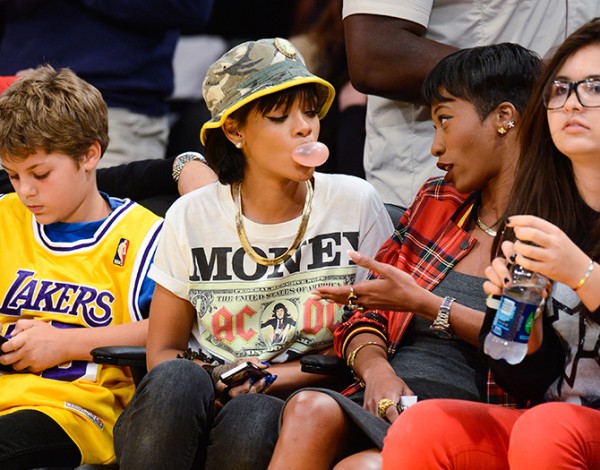 Celebrities At The Los Angeles Lakers Game