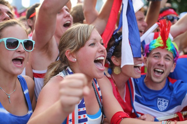 Soccer Fans Gather To Watch U.S. Play Portugal In World Cup Match