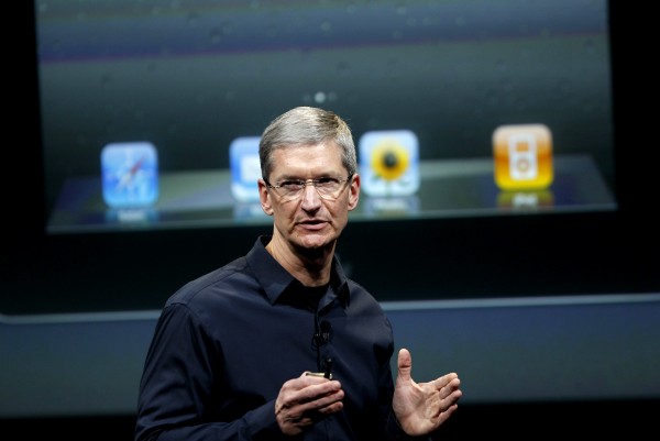 Apple CEO Tim Cook speaks about the iPhone 4S at Apple headquarters in Cupertino, California