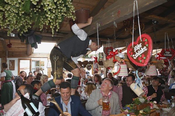 Neuer of Bayern Munich attends the Oktoberfest 2014 beer festival in Munich
