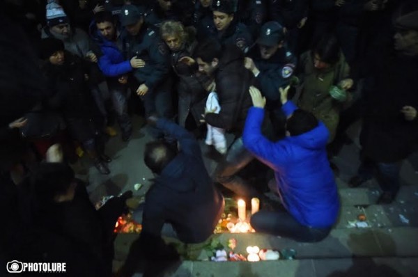 A protest action held at Freedom square, some people were arrested