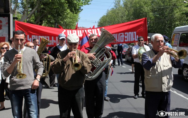 Members of Armenia's Communist Party held a march dedicated to the International Workers' Day