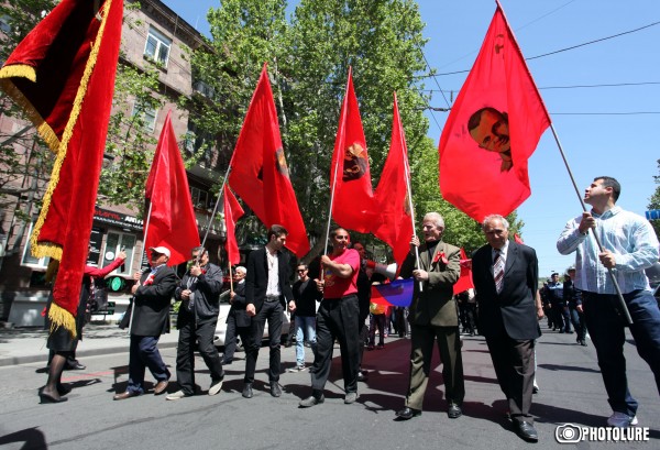 Members of Armenia's Communist Party held a march dedicated to the International Workers' Day