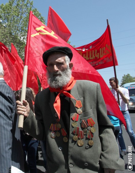 Members of Armenia's Communist Party held a march dedicated to the International Workers' Day