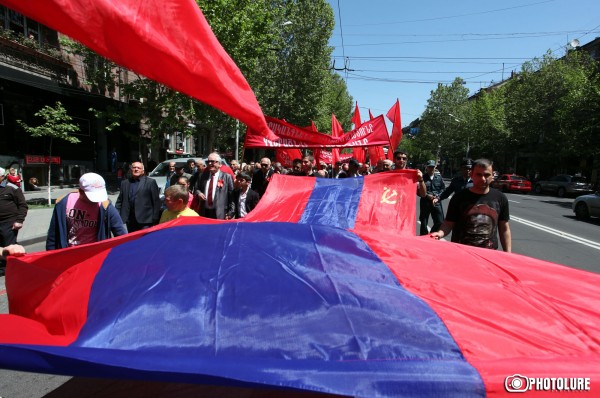 Members of Armenia's Communist Party held a march dedicated to the International Workers' Day