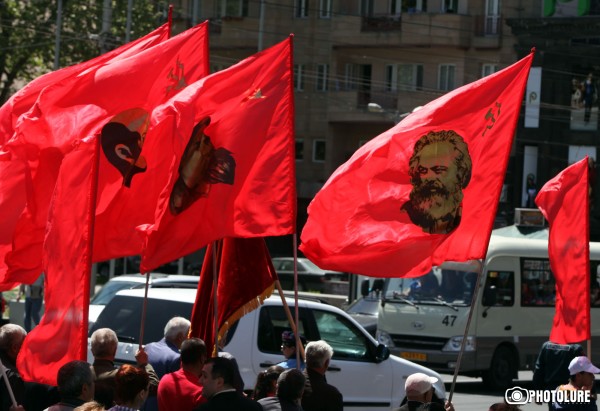 Members of Armenia's Communist Party held a march dedicated to the International Workers' Day