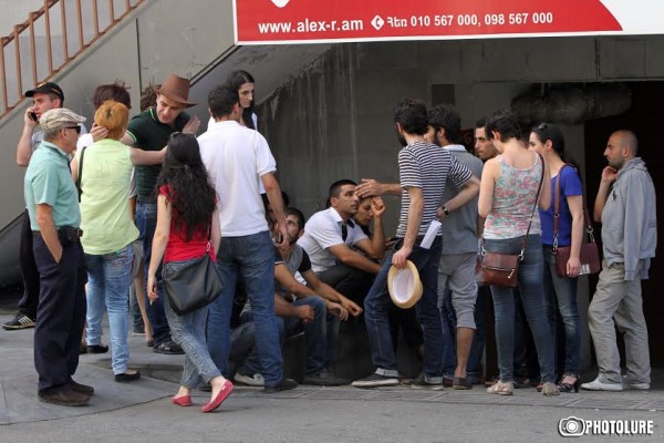 The 8th day of the protest action against electricity price increase on Baghramyan Avenue