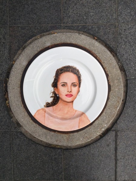 MANDATORY CREDIT: Jacqueline Poirier/REX Shutterstock. Only for use in this story. Editorial Use Only. No stock, books, advertising or merchandising without photographer's permission Mandatory Credit: Photo by Jacqueline Poirier/REX Shutterstock (5168139i) Natalie Portman's portrait on a plate by Jacqueline Poirier Celebrity Plate Paintings, Toronto, Canada - 24 Sep 2015 FULL BODY: http://www.rexfeatures.com/nanolink/r4c4 A Canadian artist paints portraits of celebrities onto plates.  Jacqueline Poirier is the Resident Artist at Toronto's Ritz-Carlton. Her work is showcased throughout the hotel's restaurant, and aside from celebrity portraits range from landscapes, food and animals.