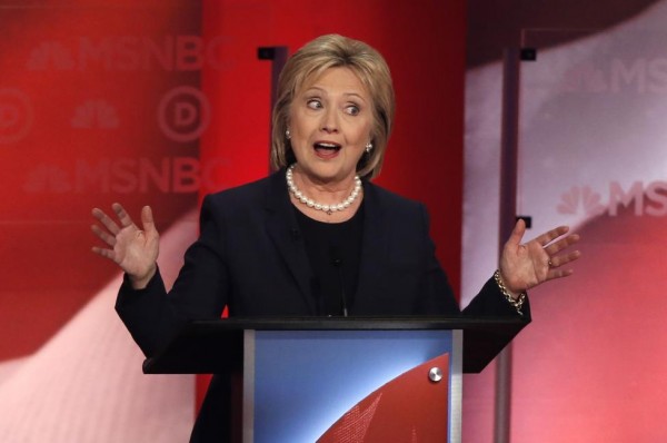 Hillary Clinton speaks. REUTERS/Mike Segar