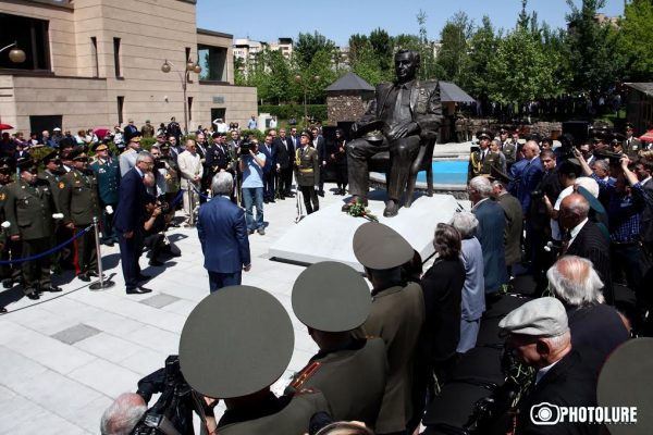 RA President Serzh Sargsyan attended the opening ceremony of Marshal Baghramyan's statue in Nor Nork District