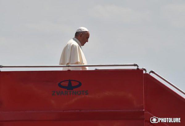 Welcome ceremony of Pope Francis at 'Zvartnots' international airport, Yerevan, Armenia 24 June 2016