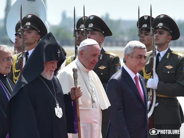 Welcome ceremony of Pope Francis at 'Zvartnots' international airport, Yerevan, Armenia 24 June 2016