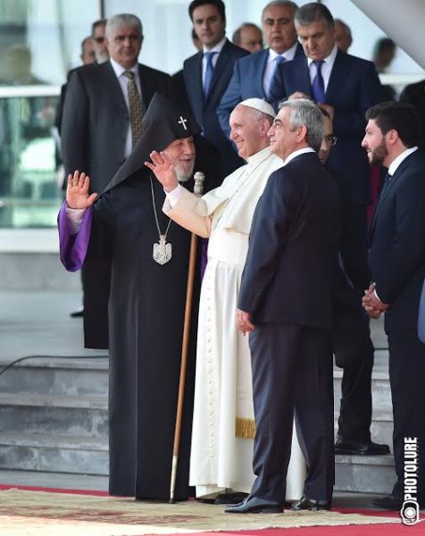 Welcome ceremony of Pope Francis at 'Zvartnots' international airport, Yerevan, Armenia 24 June 2016