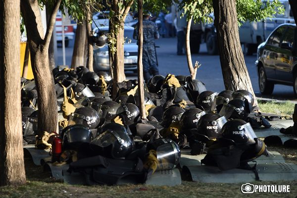 The 5th day of the protest action in support of initiators of occupation of the police station in Erebuni district took place in Khorenatsi street, Yerevan, Armenia