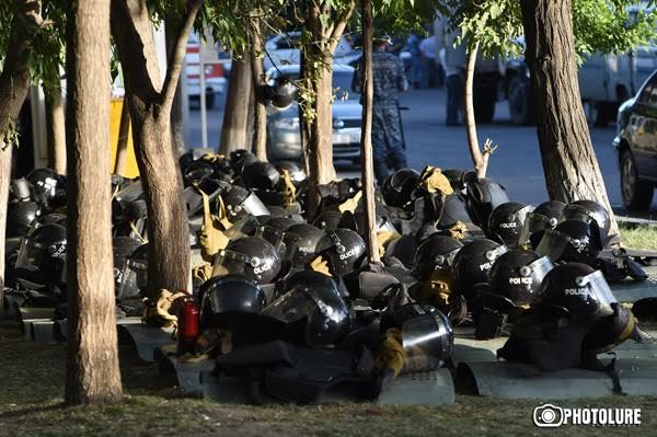 The 6th day of the protest action in support of initiators of occupation of the police station in Erebuni district took place in Khorenatsi street, Yerevan, Armenia