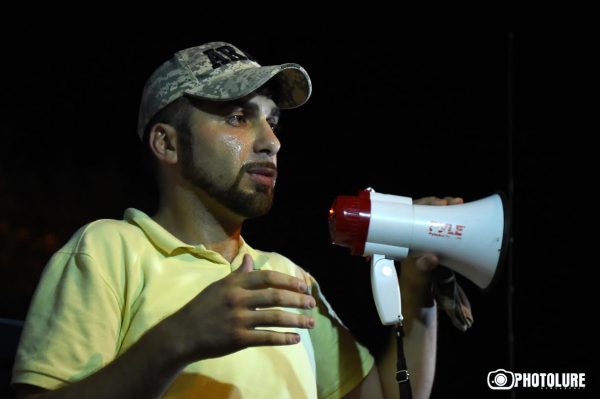 The 5th day of the protest action in support of initiators of occupation of the police station in Erebuni district took place in Khorenatsi street, Yerevan, Armenia