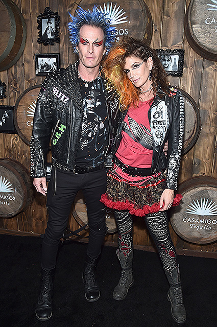 BEVERLY HILLS, CA - OCTOBER 28: Model Cindy Crawford (R) and Casamigos co-founder Rande Gerber arrive to the Casamigos Halloween Party at a private residence on October 28, 2016 in Beverly Hills, California. (Photo by Alberto E. Rodriguez/Getty Images for Casamigos Tequila)